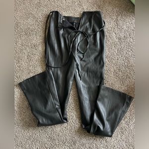Leather Flare Pants